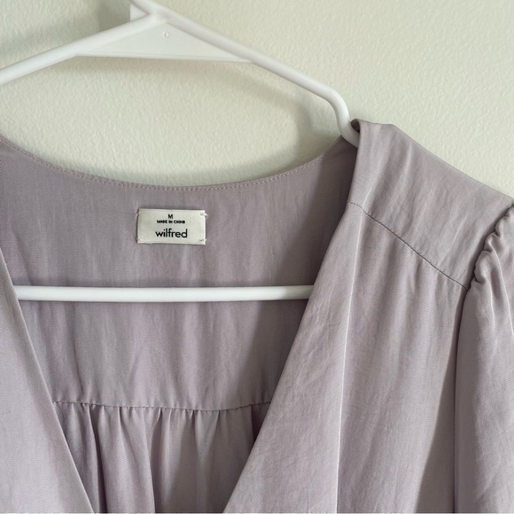 Aritzia Wilfred Lilac Tie Front Romper - Picture 4 of 7